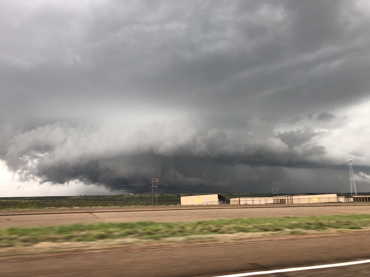 Ground scraping wall cloud near Bishop Hills, Texas at 4:06pm