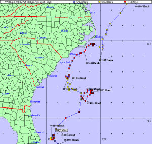 Track of Hurricane Ophelia