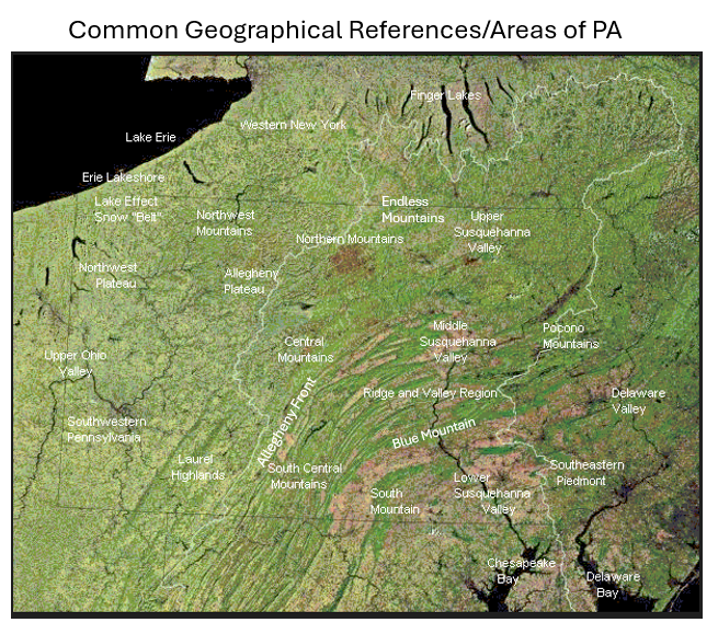 Common PA Regional Geographical Names