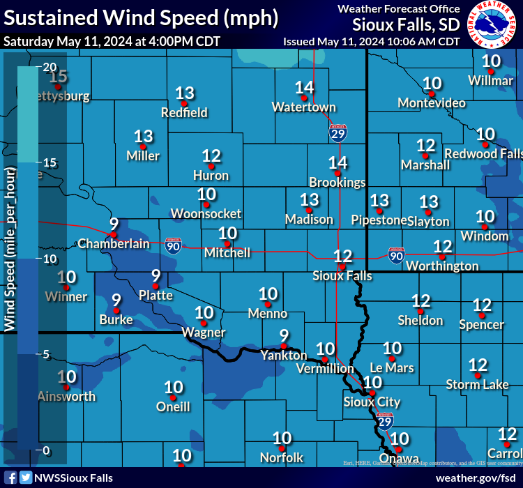 Forecast Sustained Wind Speed and Direction