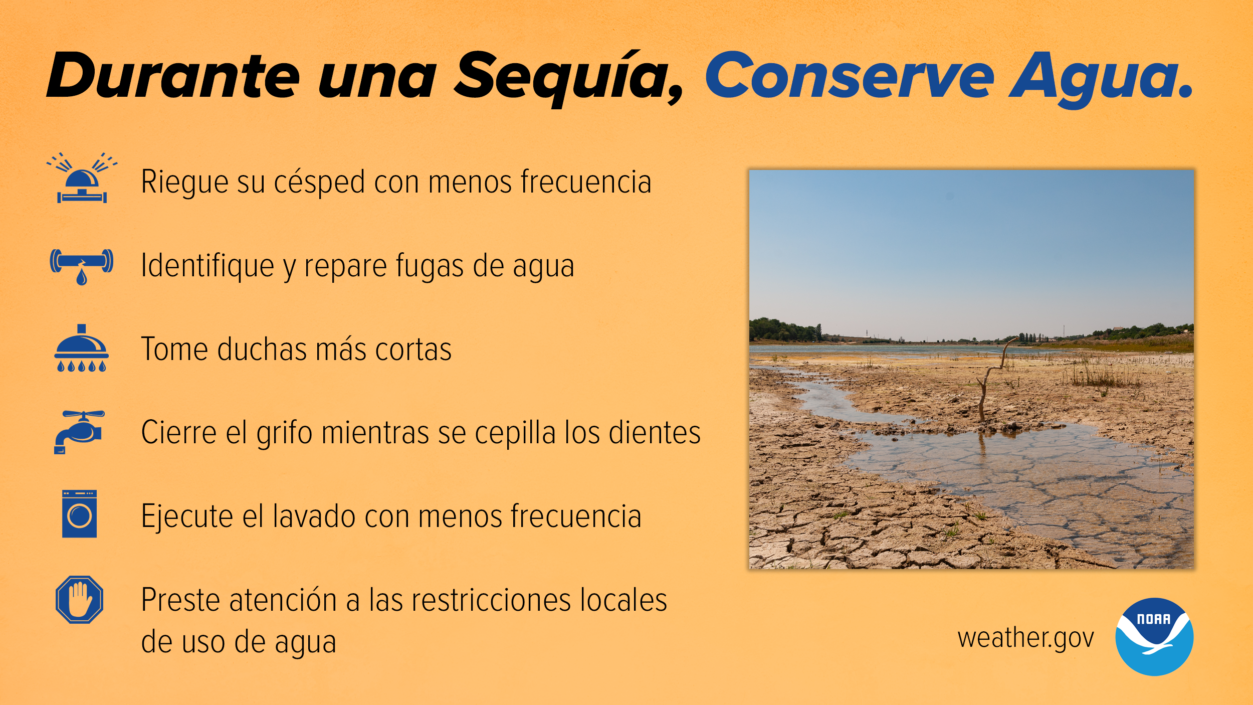 Durante una Sequía, Conserve el Agua