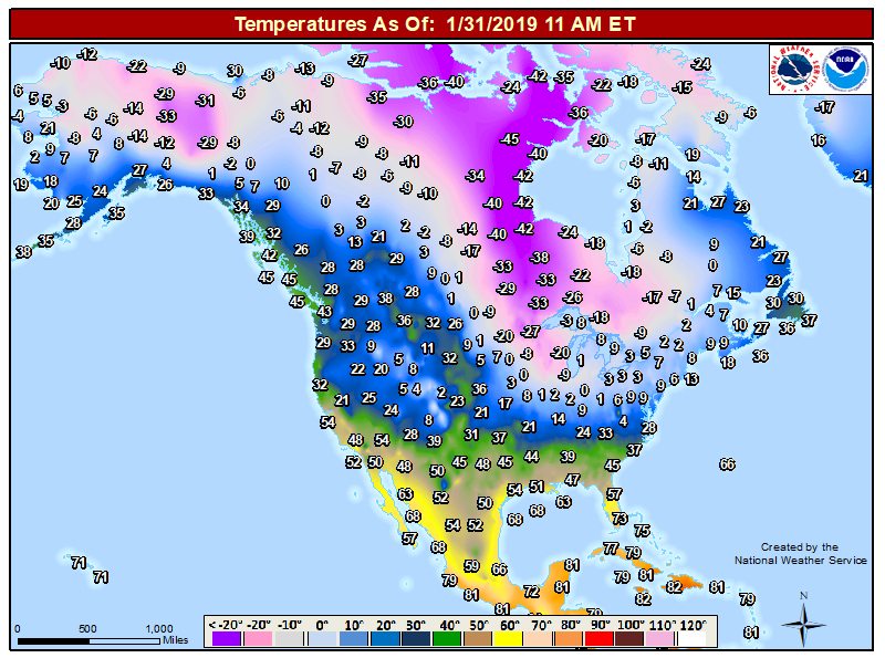 Large View of Cold Temperatures