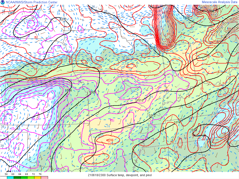 Environment - Surface Conditions at 7 PM EDT