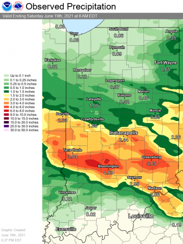 24 Hour Rain Total through 8:00 AM EDT June 19
