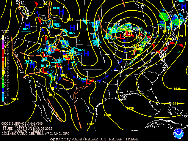 Environment - Surface Map at 4:00 AM March 6