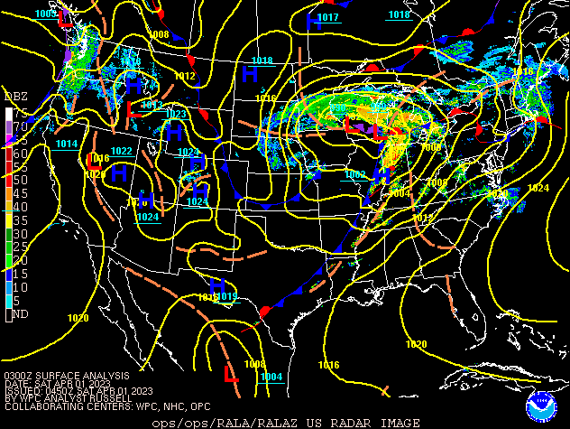 Environment - Surface Map at 11pm EDT March 31