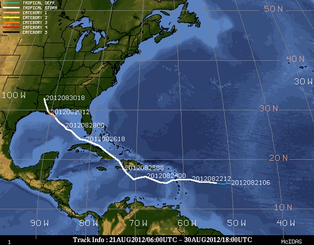 Hurricane Isaac August 28, 2012