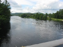 Photograph of the Kennebec River at Bingham, ME (BNGM1) looking upstream