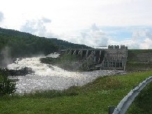 Photograph of the Wyman Dam, which is located on the Kennebec River, just upstream of Bingham, ME (BNGM1)