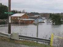 Photograph of flooding of the Fish River in Soldier Pond, ME on April 30, 2008