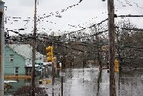 Photograph of flooding in West Warwick