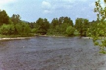 Photograph of the Connecticut River at North Stratford, NH (NSTN3) looking upstream