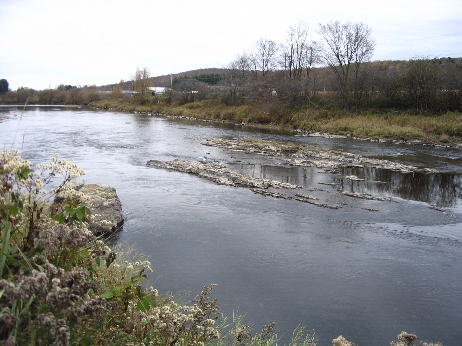 Photograph of the Missisquoi River at East Berkshire, VT (EBKV1) looking downstream