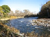 Photograph of the Cazenovia Creek at Ebenezer, NY (EBZN6) looking downstream
