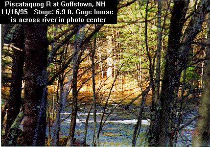 Photograph of the Piscataquog River at Goffstown, NH (GFFN3) and its gage house