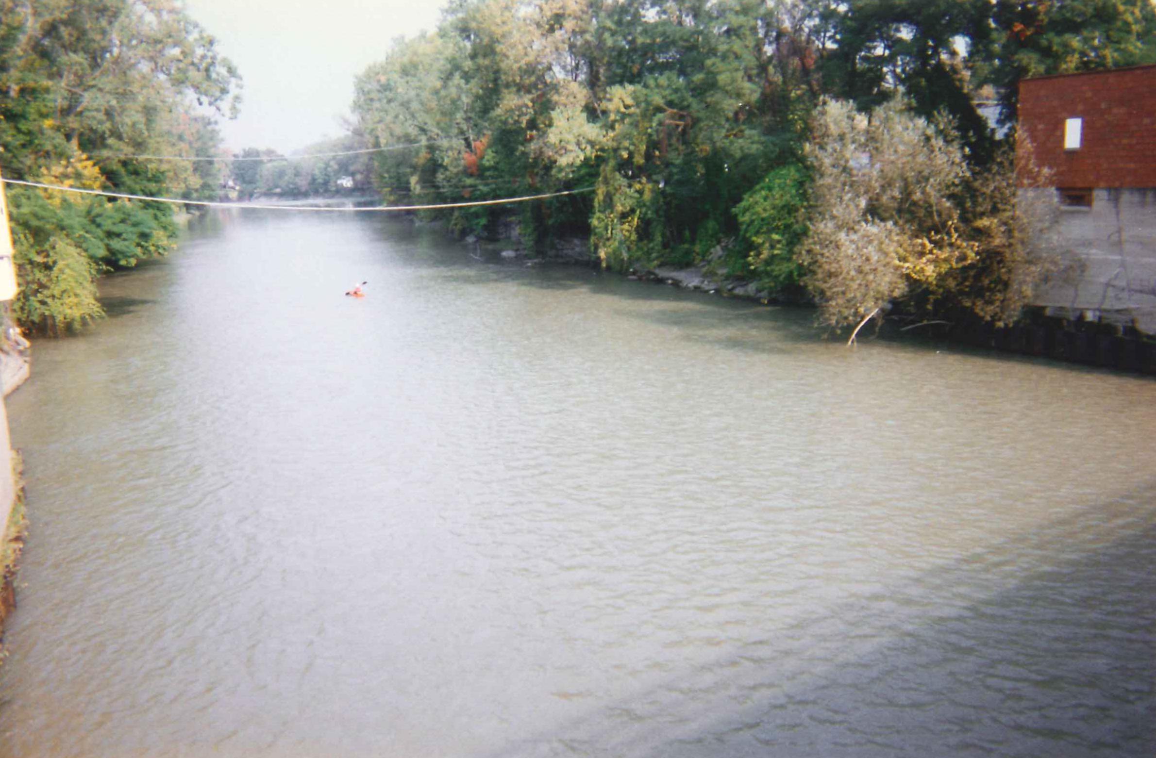 Photograph of the Cattaraugus Creek at Gowanda, NY (GOWN6) looking downstream
