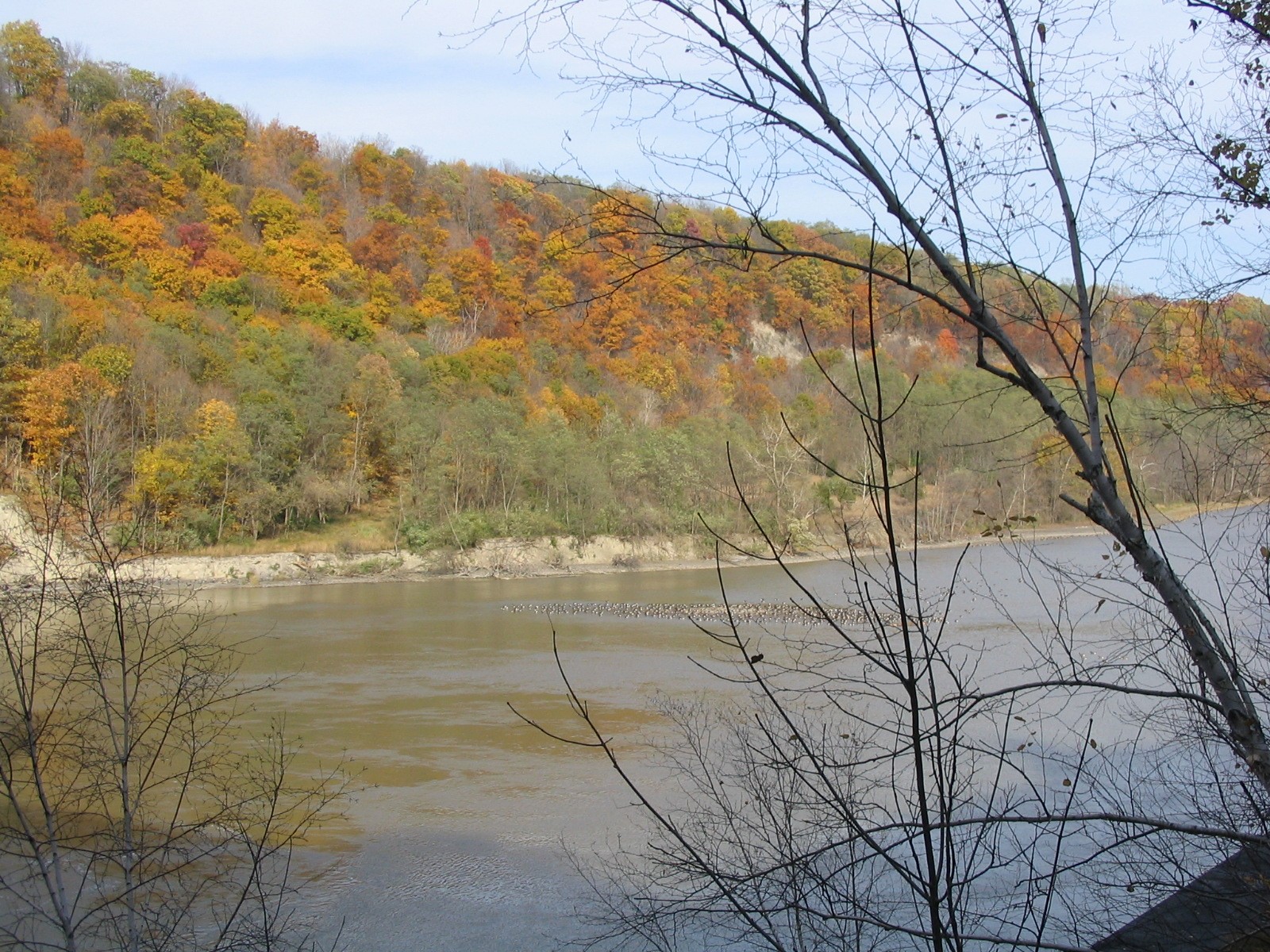 Photograph of the Genesee River at Mt. Morris Dam, NY (MMDN6) looking downstream