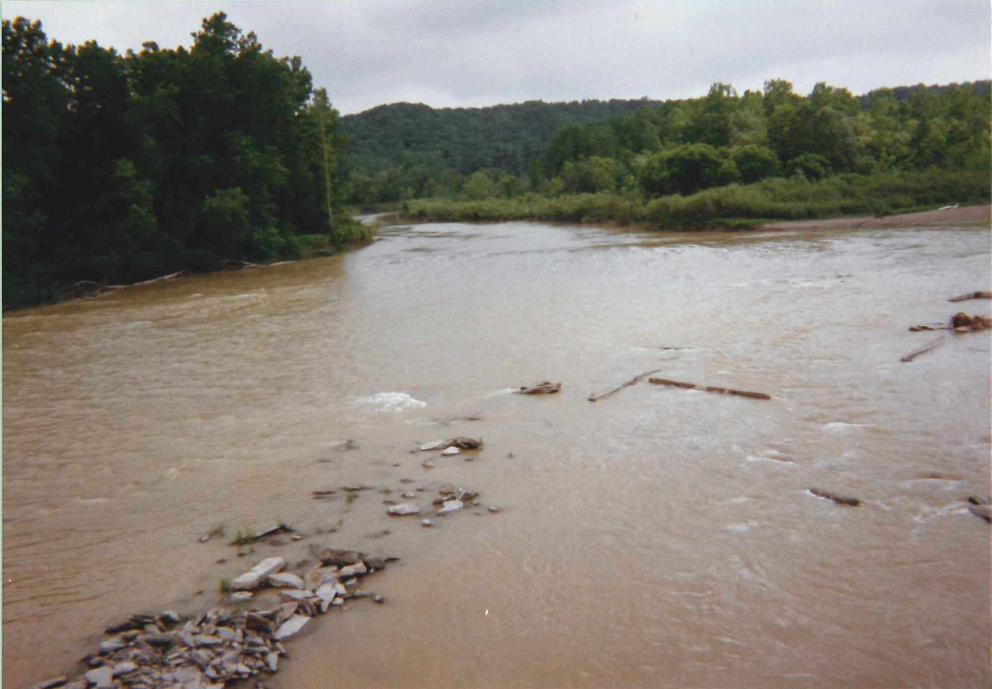Photograph of the Genesee River at Portageville, NY (PRTN6) looking downstream