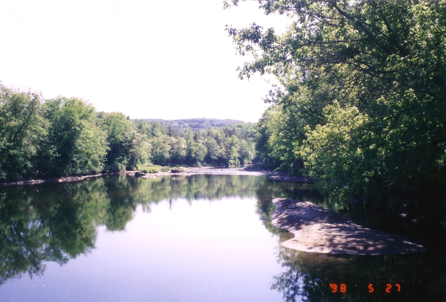 Photograph of the Passumpsic River at Passumpsic, VT (PASV1) looking upstream
