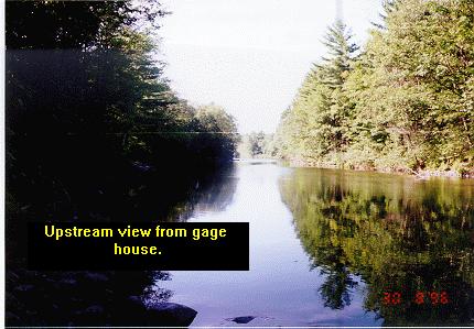 Photograph of the gagehouse for the Schroon River at Riverbank, NY (RVRN6) looking upstream
