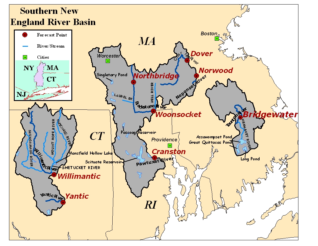 Map of the Southern River Basins. Click on the image to go to the interactive AHPS page.