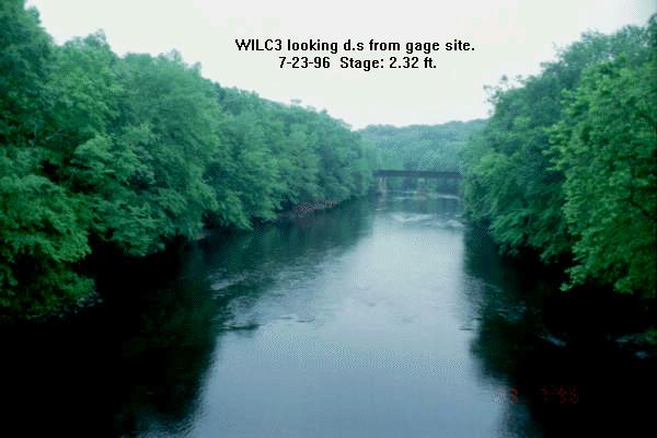 Photograph of the Shetucket River at Willimantic, CT (WLMC3) looking downstream