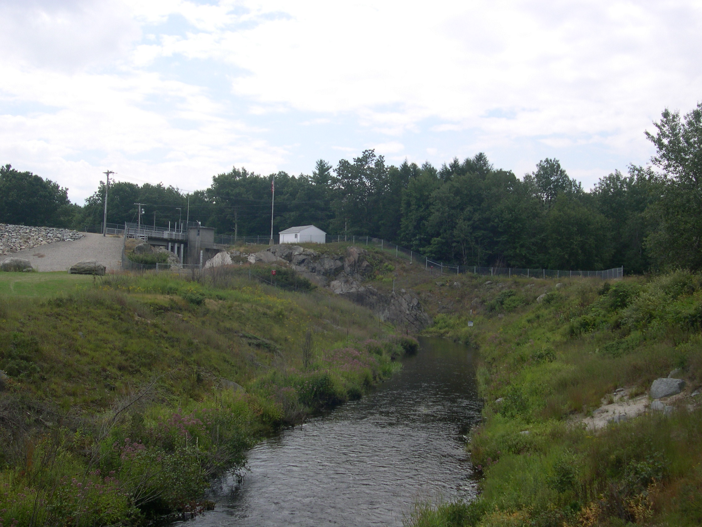 Photograph of the West River, just upstream of the West Hill Dam, Uxbridge, MA