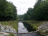 Photograph of the West River, upstream from the West Hill Dam