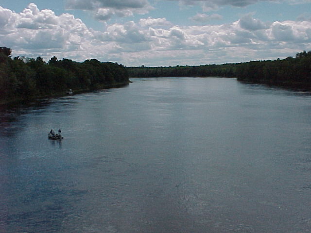 Photograph of the Penobscot River at West Enfield, ME (WENM1) looking downstream