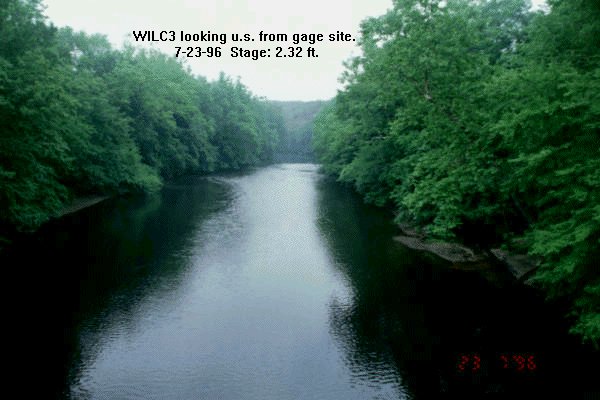 Photograph of the Shetucket River at Willimantic, CT (WLMC3) looking upstream