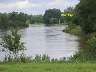 Photograph of the Missisquoi River at East Berkshire, VT (EBKV1) during high flow