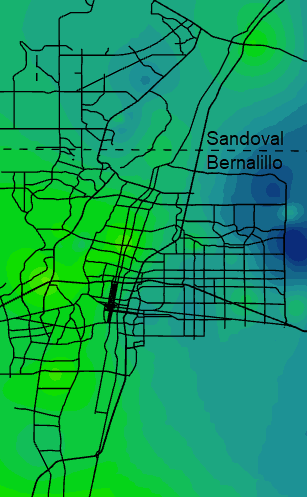 2006 Monsoon Precipitation across Albuquerque