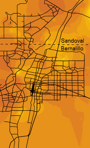 2012 Monsoon Precipitation across Albuquerque