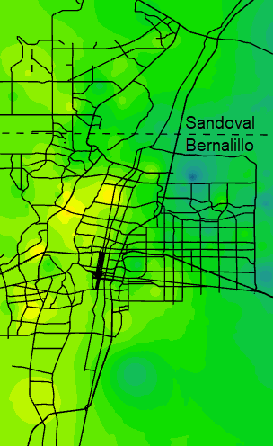 2013 Monsoon Precipitation Across Albuquerque