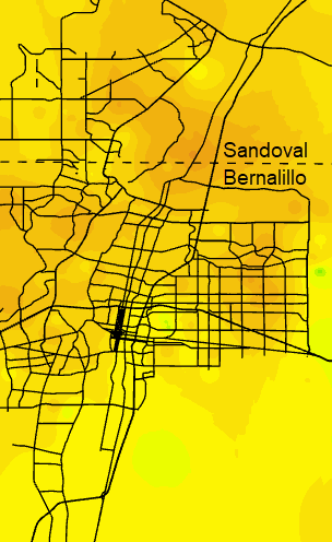 2014 Monsoon Precipitation across Albuquerque