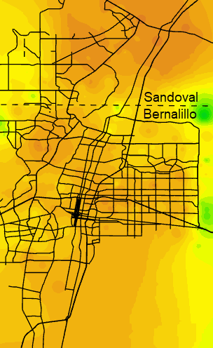 2021 Monsoon Precipitation across Albuquerque