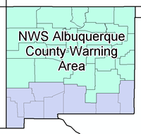 Map of Albuquerque County Warning Area