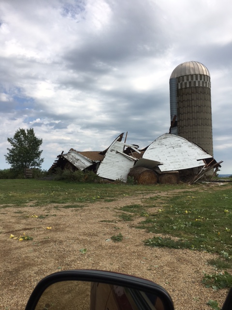 A barn was destroyed near Hillshead (Photo from Marshall County EM)