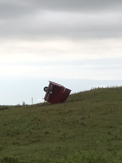 Farm Equipment flipped near Hillshead (Photo from Marshall County EM)