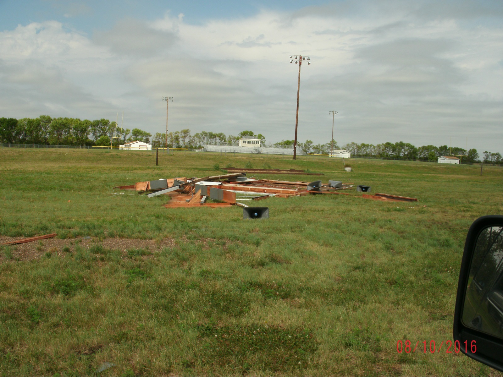 Damage at Trail Days site (Photo from Edmunds County EM)