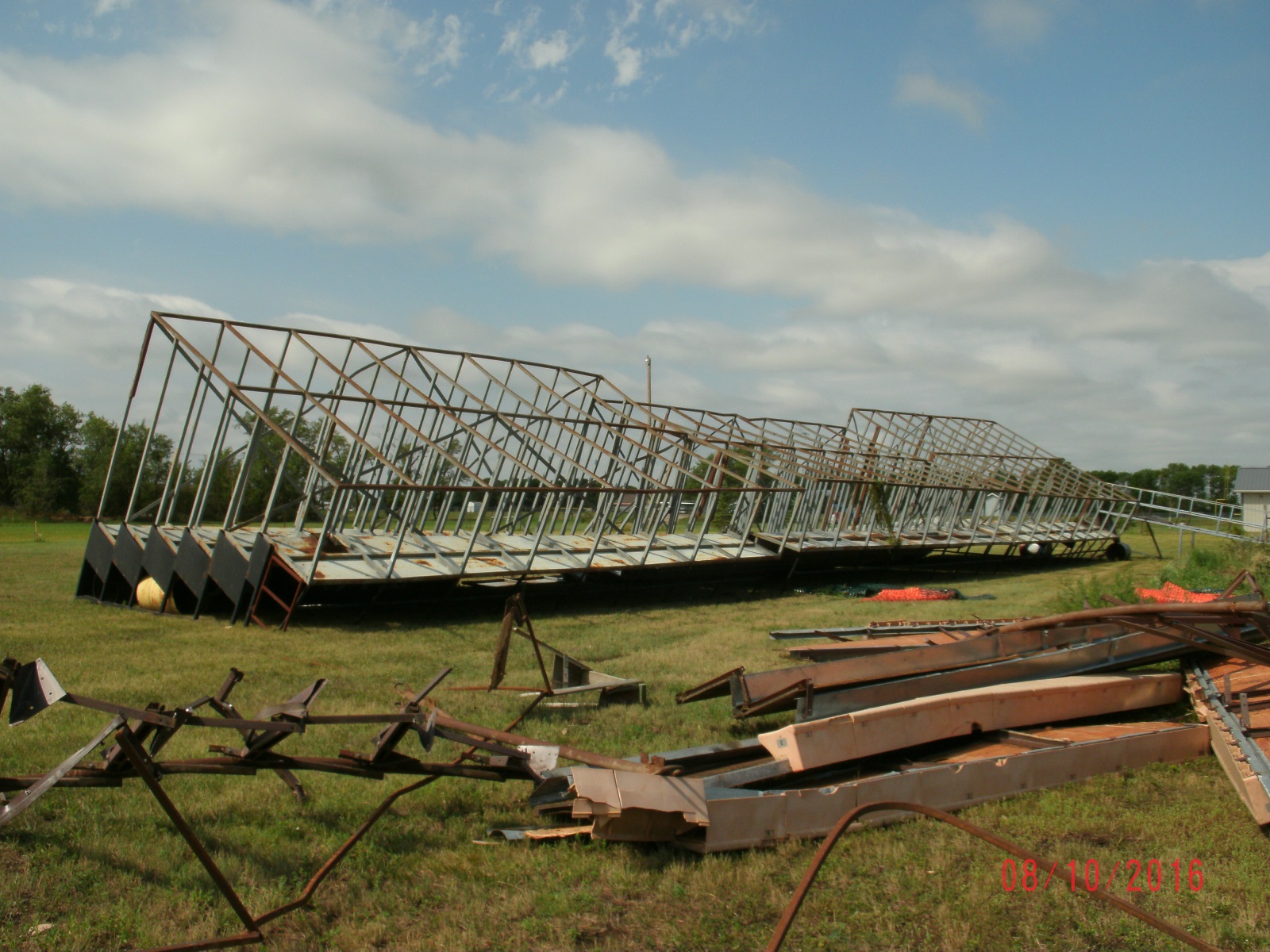 Bleachers flipped at Trail Days site (Photo from Edmunds County EM)