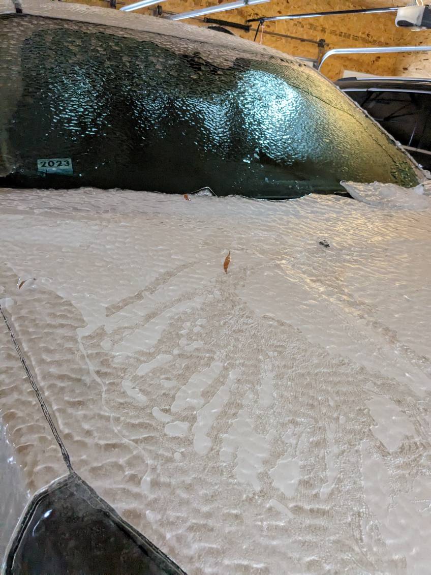 Ice on a car in Eureka, SD (Photo by Kelly Serr)