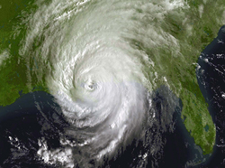 Satellite image of Hurricane Katrina