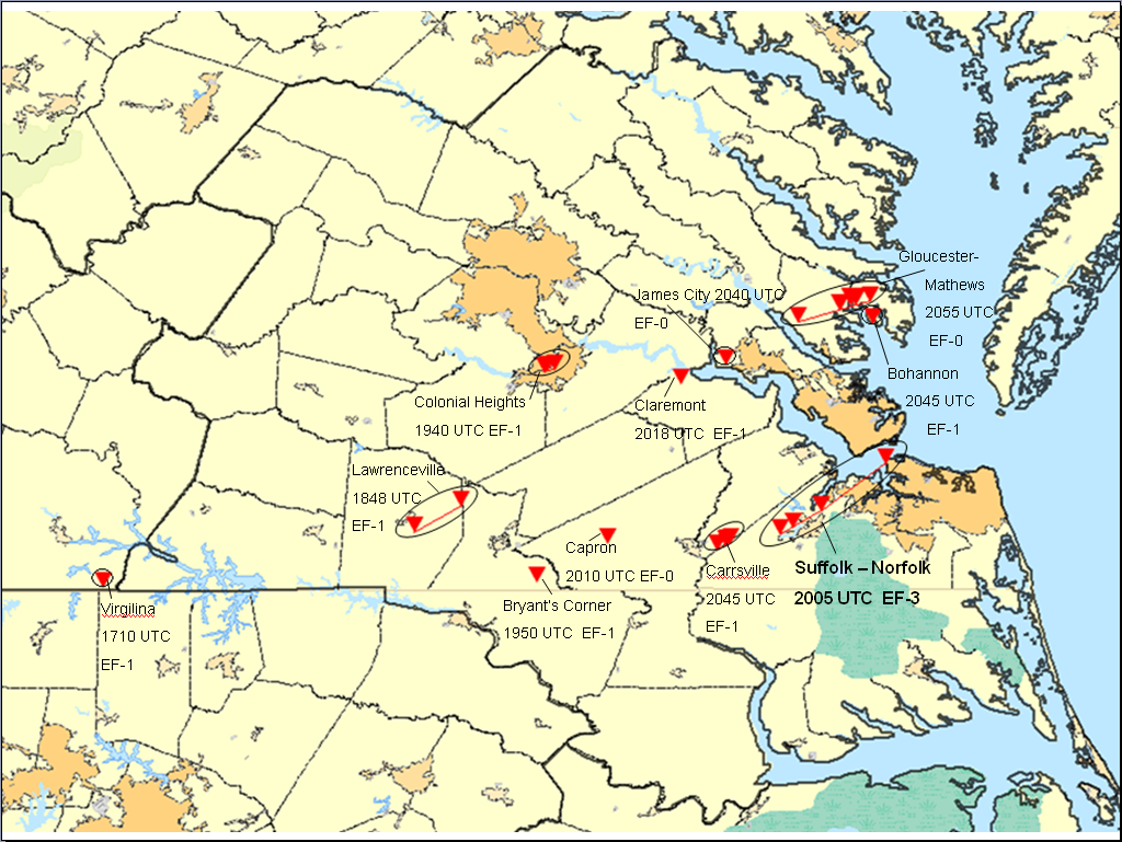 MAJOR TORNADO EVENT ACROSS SOUTHEAST VIRGINIA