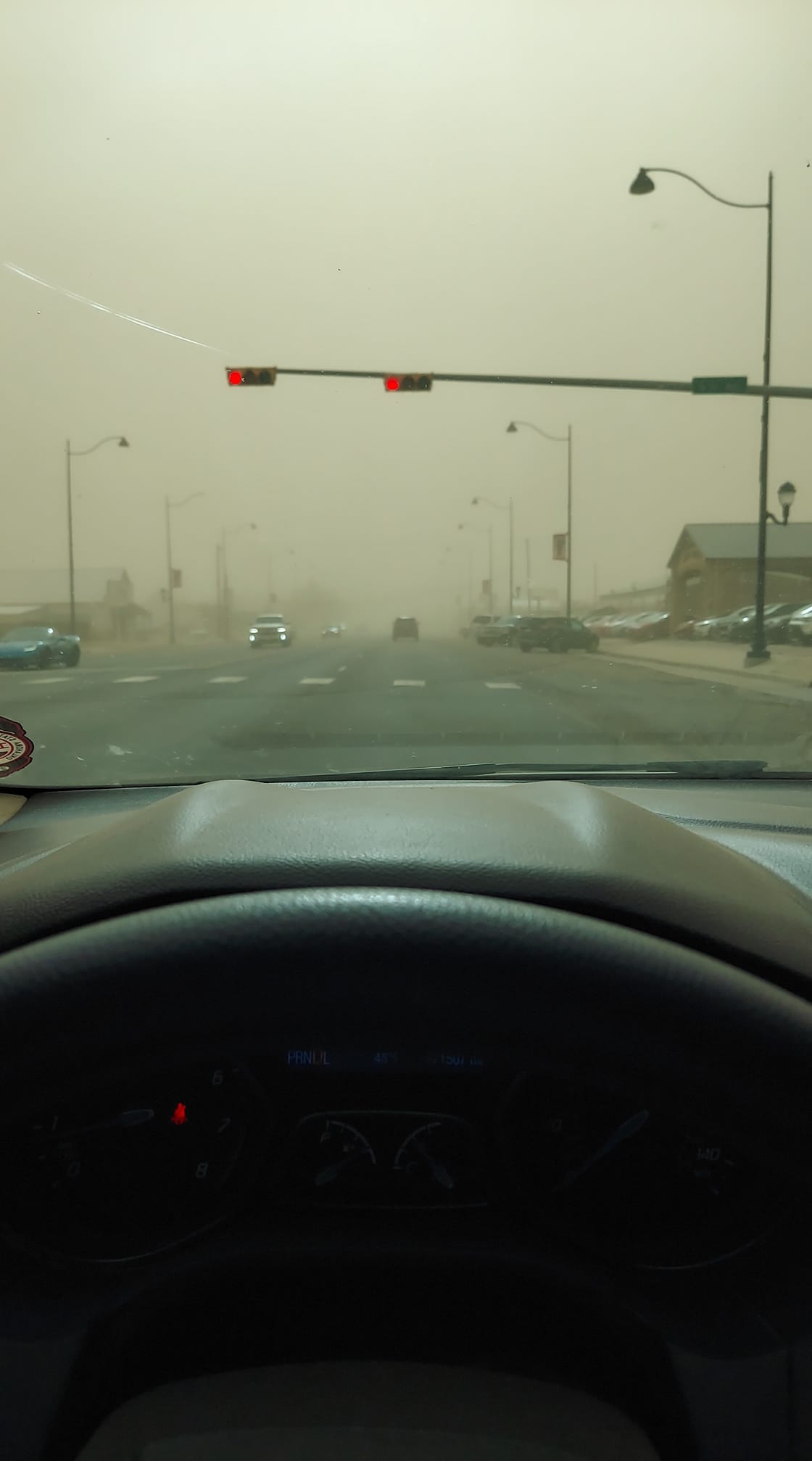 Photo by Stephanie Boston of blowing dust in Perryton, Texas on February 14th, 2023