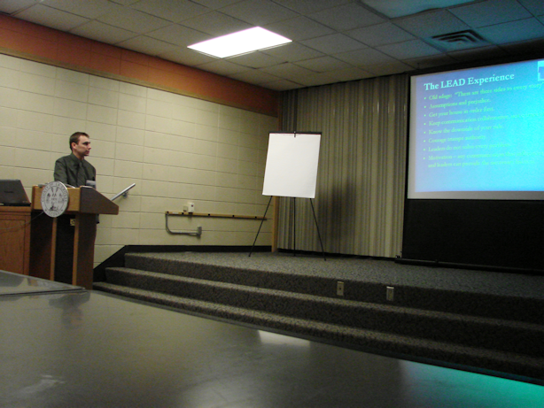 Matt Friedlein (MPX Forecaster) giving his presentation on "Visions Taught in the 2011 National Weather Service Leadership & Excellence Development (LEAD) Course"