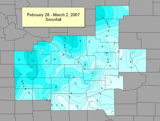 February 28 March 2 snowfall totals