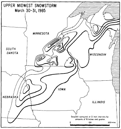 March 30-31, 1985 Snow Totals