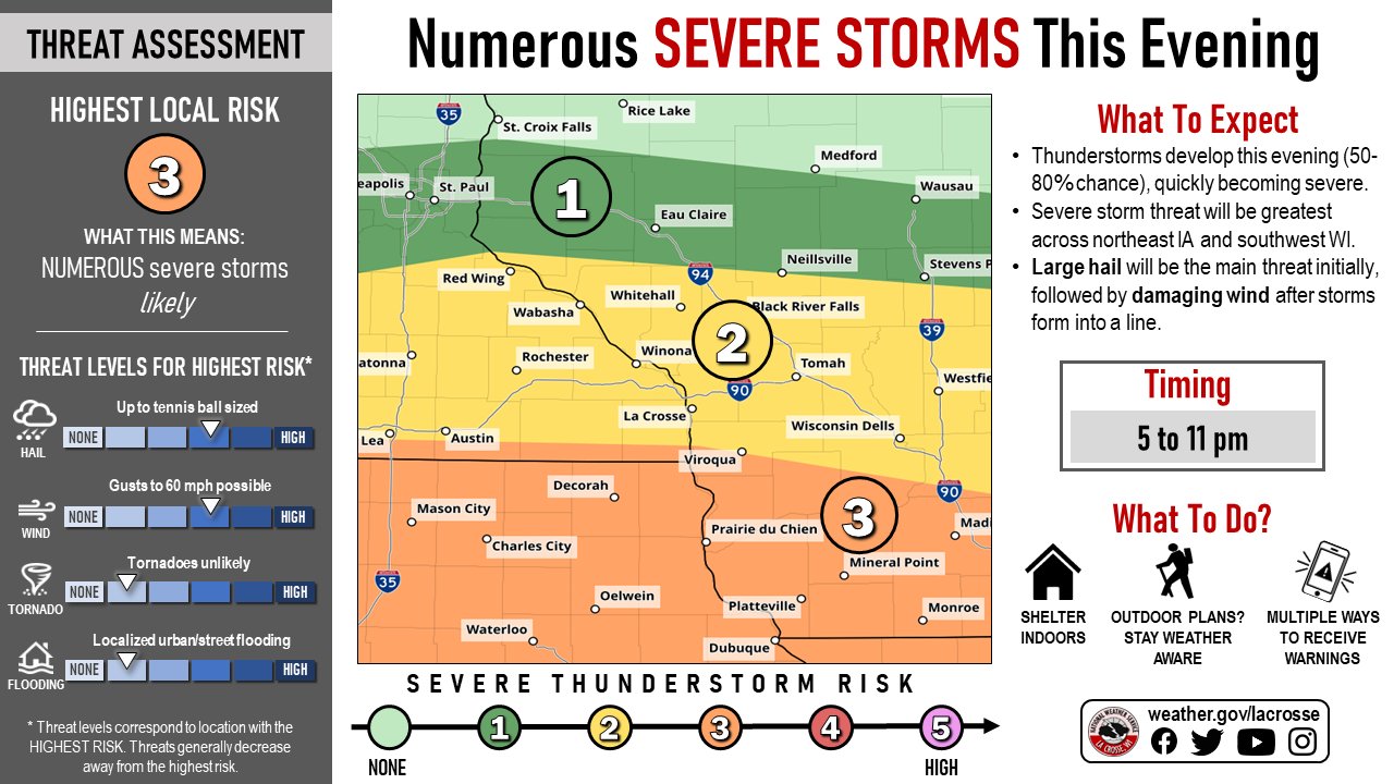 Weather story graphic on the severe weather risk on July 28. 