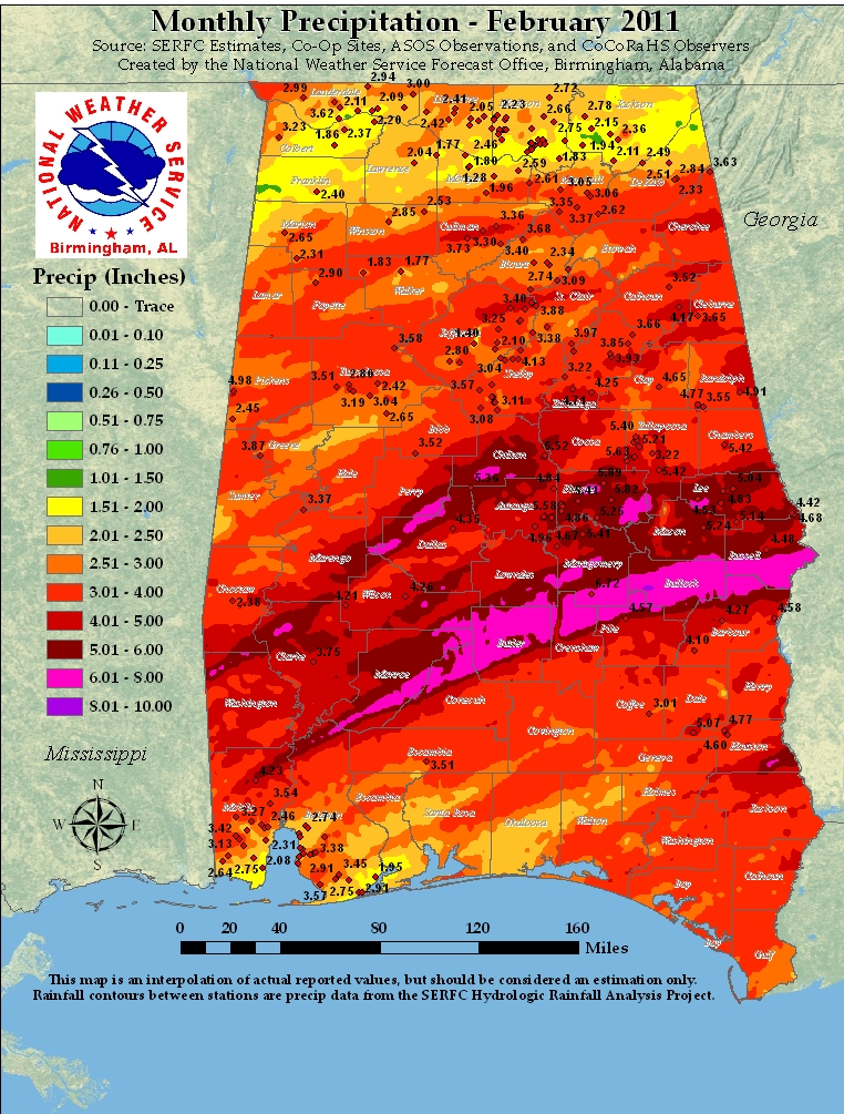 February 2011 Rainfall